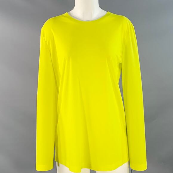 NORMA KAMALI Size S Yellow Neon Polyester Crew Neck Casual Top - Picture 1 of 8
